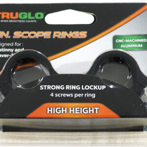 TRUGLO RINGS 1" HIGH MATTE - PICATINNY/WEAVER W/4 SCREWS