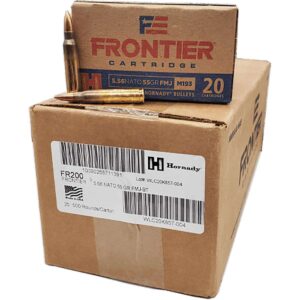 Hornady Frontier FM193 Rifle Ammunition 5.56X45 NATO 55 gr FMJ 3240 fps 500/ct Case (25-20ct)